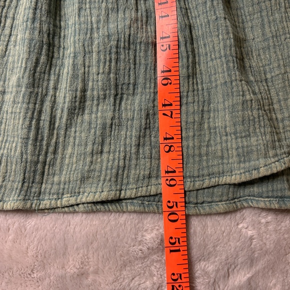 Easel Smocked Tiered Gauze Maxi Dress Green Size M Boho Cottagecore Milkmaid - Picture 8 of 9